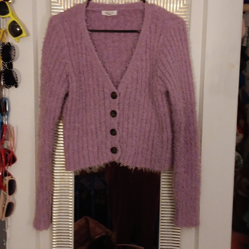 Stitch & Pine Purple Textured Cardigan, Size Small
